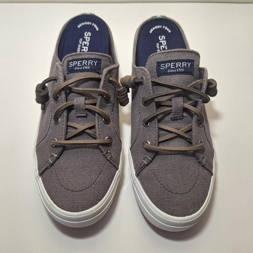 Sperry Crest Vibe Canvas Mule Sneaker Grey 7.5
